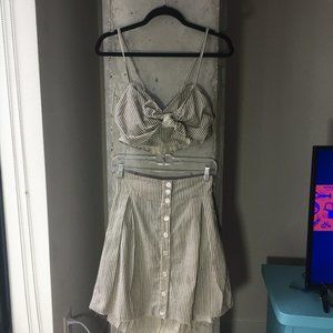 Free People Crop Top Skirt Set Striped